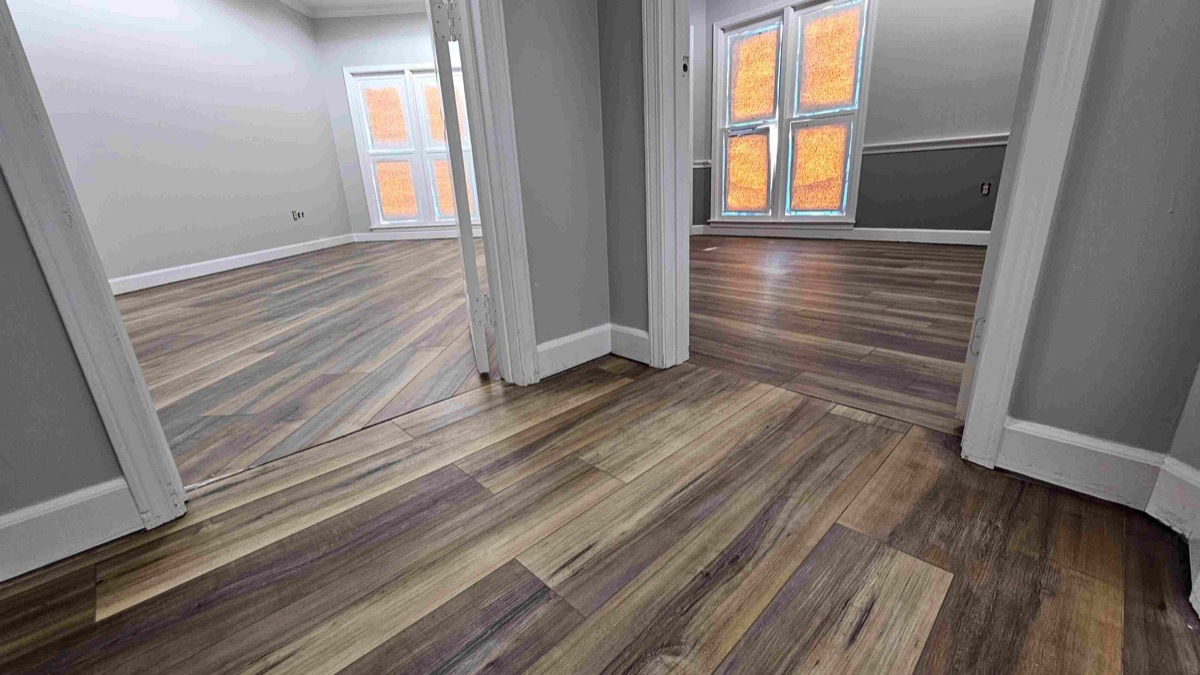 Luxury vinyl plank flooring installation by specialist contractor in Jackson Mississippi