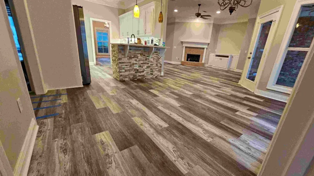Subfloor preparation and LVP flooring installation process in Brandon Mississippi